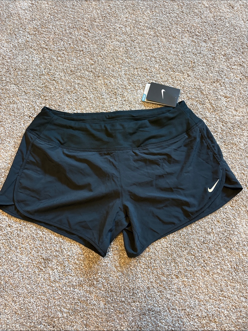 NWT- Nike Women's Black Athletic Running Shorts with Reflective Swoosh